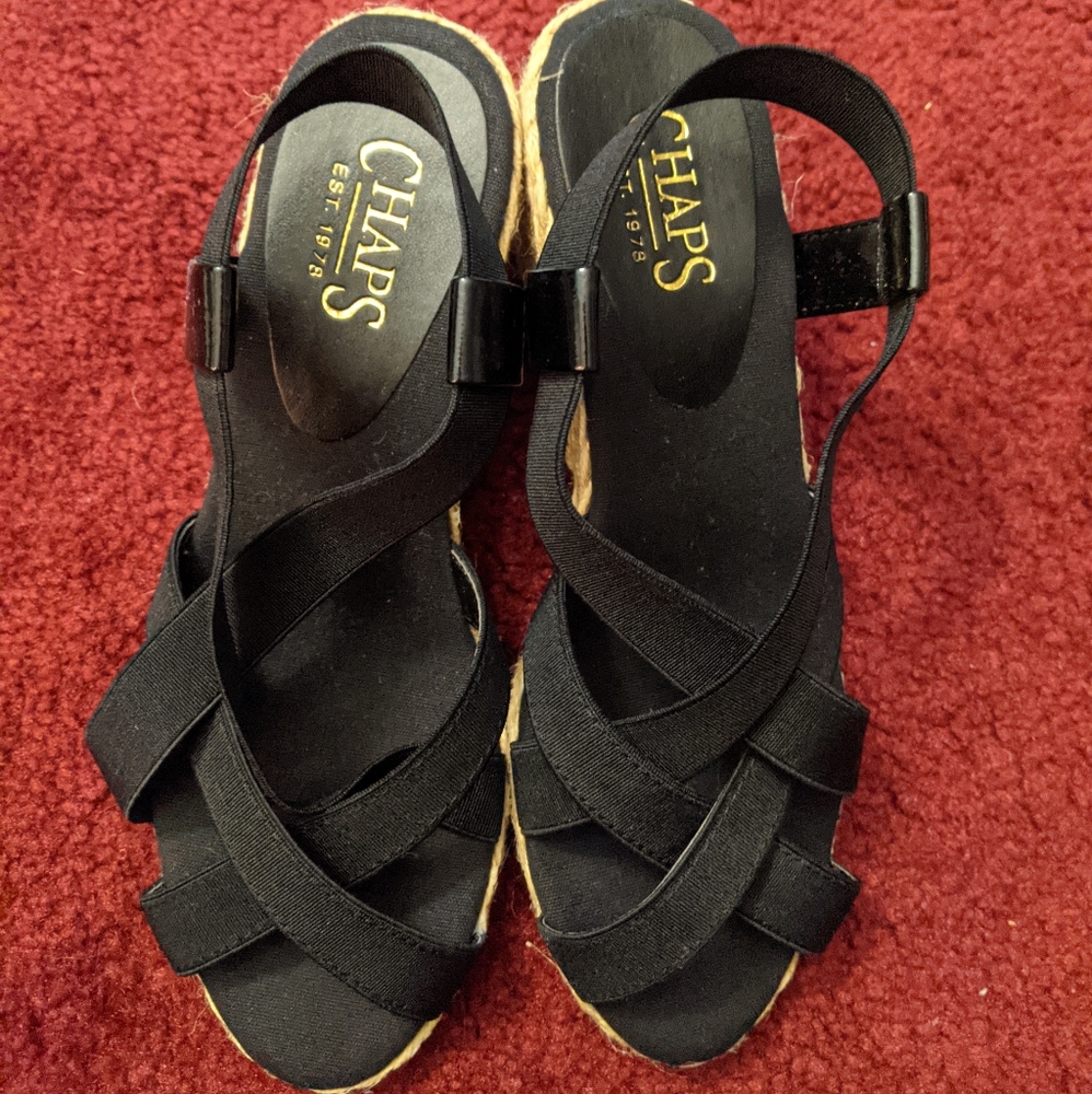 Chaps Della espadrille wedges size 6.5